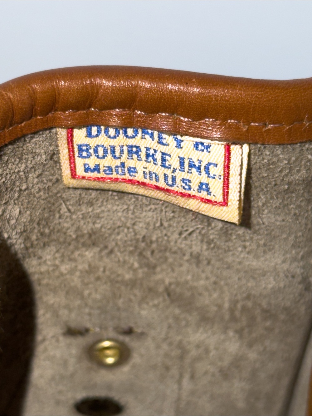 Vintage Dooney & Bourke Carrier Bag Khaki w/Brittish Tan Trim, Large - Picture 13 of 15